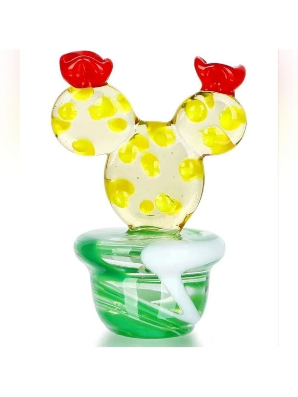 QFkris 1.9'' Mini Cactus Art Hand Blown Glass Figurine Collectibles